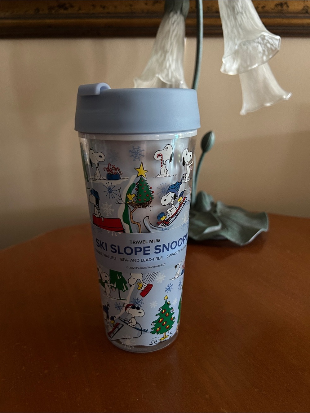 Peanuts Snoopy Ski Slope Travel Mug - Light Blue